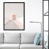 Shop Pastel Doorway Photo Canvas Art Print-Boho, Moroccan Days, Neutrals, Photography, Photography Canvas Prints, Pink, Portrait, View All-framed wall decor artwork