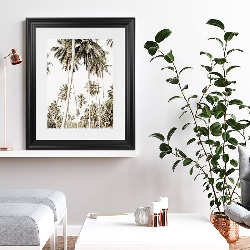 Shop Coconut Palm Plantation Photo Art Print-Boho, Botanicals, Coastal, Green, Photography, Portrait, Tropical, View All-framed poster wall decor artwork