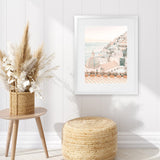 Shop Positano Sunset I Photo Art Print-Amalfi Coast Italy, Boho, Coastal, Orange, Photography, Pink, Portrait, View All-framed poster wall decor artwork