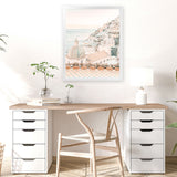 Shop Positano Sunset I Photo Art Print-Amalfi Coast Italy, Boho, Coastal, Orange, Photography, Pink, Portrait, View All-framed poster wall decor artwork