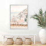 Shop Positano Sunset I Photo Canvas Art Print-Amalfi Coast Italy, Boho, Coastal, Orange, Photography, Photography Canvas Prints, Pink, Portrait, View All-framed wall decor artwork