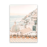 Shop Positano Sunset I Photo Canvas Art Print-Amalfi Coast Italy, Boho, Coastal, Orange, Photography, Photography Canvas Prints, Pink, Portrait, View All-framed wall decor artwork