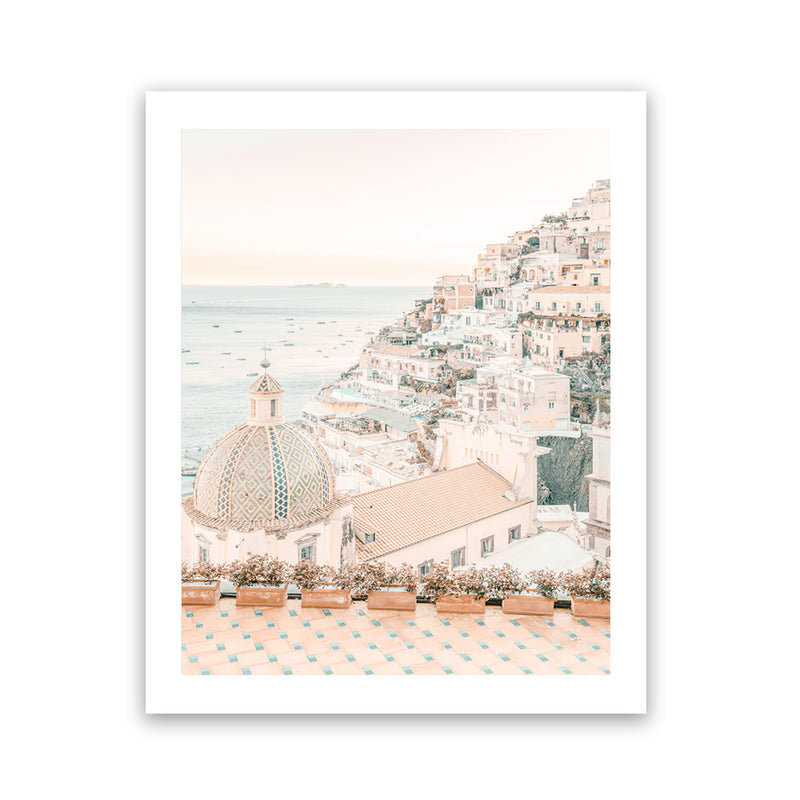 Shop Positano Sunset I Photo Art Print-Amalfi Coast Italy, Boho, Coastal, Orange, Photography, Pink, Portrait, View All-framed poster wall decor artwork