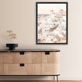 Shop Santorini Sunset I Photo Canvas Art Print-Amalfi Coast Italy, Boho, Coastal, Greece, Neutrals, Orange, Photography, Photography Canvas Prints, Pink, Portrait, View All-framed wall decor artwork