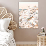 Shop Santorini Sunset I Photo Canvas Art Print-Amalfi Coast Italy, Boho, Coastal, Greece, Neutrals, Orange, Photography, Photography Canvas Prints, Pink, Portrait, View All-framed wall decor artwork