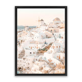Shop Santorini Sunset I Photo Canvas Art Print-Amalfi Coast Italy, Boho, Coastal, Greece, Neutrals, Orange, Photography, Photography Canvas Prints, Pink, Portrait, View All-framed wall decor artwork