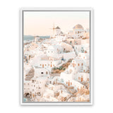 Shop Santorini Sunset I Photo Canvas Art Print-Amalfi Coast Italy, Boho, Coastal, Greece, Neutrals, Orange, Photography, Photography Canvas Prints, Pink, Portrait, View All-framed wall decor artwork