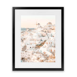Shop Santorini Sunset I Photo Art Print-Amalfi Coast Italy, Boho, Coastal, Greece, Neutrals, Orange, Photography, Pink, Portrait, View All-framed poster wall decor artwork