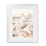 Shop Santorini Sunset I Photo Art Print-Amalfi Coast Italy, Boho, Coastal, Greece, Neutrals, Orange, Photography, Pink, Portrait, View All-framed poster wall decor artwork