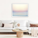 Shop Pastel Sunset Photo Art Print-Blue, Coastal, Horizontal, Landscape, Photography, Pink, Rectangle, View All, Yellow-framed poster wall decor artwork