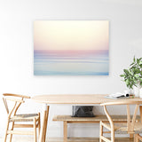 Shop Pastel Sunset Photo Canvas Art Print-Blue, Coastal, Horizontal, Landscape, Photography, Photography Canvas Prints, Pink, Rectangle, View All, Yellow-framed wall decor artwork