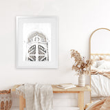 Shop Ornate White Gates Photo Art Print-Boho, Moroccan Days, Neutrals, Photography, Portrait, View All, White-framed poster wall decor artwork