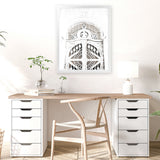 Shop Ornate White Gates Photo Art Print-Boho, Moroccan Days, Neutrals, Photography, Portrait, View All, White-framed poster wall decor artwork