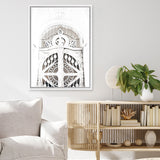 Shop Ornate White Gates Photo Canvas Art Print-Boho, Moroccan Days, Neutrals, Photography, Photography Canvas Prints, Portrait, View All, White-framed wall decor artwork