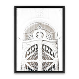 Shop Ornate White Gates Photo Canvas Art Print-Boho, Moroccan Days, Neutrals, Photography, Photography Canvas Prints, Portrait, View All, White-framed wall decor artwork