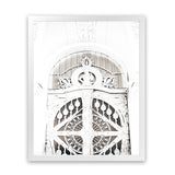 Shop Ornate White Gates Photo Art Print-Boho, Moroccan Days, Neutrals, Photography, Portrait, View All, White-framed poster wall decor artwork