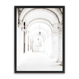 Shop Grand Hallway Photo Canvas Art Print-Boho, Moroccan Days, Photography, Photography Canvas Prints, Portrait, View All, White-framed wall decor artwork