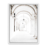 Shop Grand Hallway Photo Canvas Art Print-Boho, Moroccan Days, Photography, Photography Canvas Prints, Portrait, View All, White-framed wall decor artwork