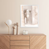 Shop Elephant Steps Photo Art Print-Animals, Baby Nursery, Boho, Moroccan Days, Neutrals, Photography, Pink, Portrait, View All-framed poster wall decor artwork