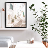 Shop Ostuni Laneway I Photo Art Print-Amalfi Coast Italy, Boho, Coastal, Neutrals, Photography, Portrait, View All, White-framed poster wall decor artwork