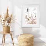 Shop Ostuni Laneway I Photo Art Print-Amalfi Coast Italy, Boho, Coastal, Neutrals, Photography, Portrait, View All, White-framed poster wall decor artwork