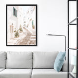 Shop Ostuni Laneway I Photo Canvas Art Print-Amalfi Coast Italy, Boho, Coastal, Neutrals, Photography, Photography Canvas Prints, Portrait, View All, White-framed wall decor artwork