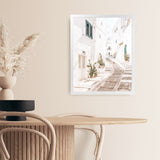 Shop Ostuni Laneway I Photo Art Print-Amalfi Coast Italy, Boho, Coastal, Neutrals, Photography, Portrait, View All, White-framed poster wall decor artwork