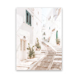 Shop Ostuni Laneway I Photo Canvas Art Print-Amalfi Coast Italy, Boho, Coastal, Neutrals, Photography, Photography Canvas Prints, Portrait, View All, White-framed wall decor artwork