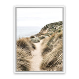 Shop Coastal Path I Photo Canvas Art Print-Boho, Brown, Coastal, Green, Nature, Photography, Photography Canvas Prints, Portrait, View All-framed wall decor artwork