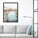 Shop Puglia View II Photo Canvas Art-Amalfi Coast Italy, Blue, Boho, Coastal, Neutrals, Photography, Photography Canvas Prints, Portrait, View All-framed wall decor artwork