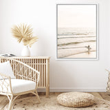 Shop Going Surfing Photo Canvas Art Print-Coastal, Neutrals, Photography, Photography Canvas Prints, Portrait, View All-framed wall decor artwork