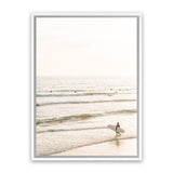 Shop Going Surfing Photo Canvas Art Print-Coastal, Neutrals, Photography, Photography Canvas Prints, Portrait, View All-framed wall decor artwork