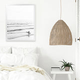 Shop Going Surfing B&W Photo Art Print-Black, Coastal, Grey, Neutrals, Photography, Portrait, View All, White-framed poster wall decor artwork