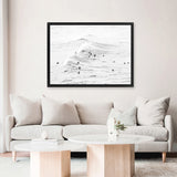 Shop Surf Swell B&W Photo Canvas Art Print-Coastal, Landscape, Photography, Photography Canvas Prints, View All, White-framed wall decor artwork