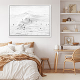 Shop Surf Swell B&W Photo Canvas Art Print-Coastal, Landscape, Photography, Photography Canvas Prints, View All, White-framed wall decor artwork
