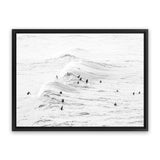 Shop Surf Swell B&W Photo Canvas Art Print-Coastal, Landscape, Photography, Photography Canvas Prints, View All, White-framed wall decor artwork