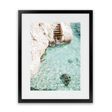 Shop Italian Coastline Photo Art Print-Amalfi Coast Italy, Blue, Boho, Coastal, Green, Photography, Portrait, Tropical, View All-framed poster wall decor artwork