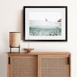 Shop Underwater Horizon Photo Art Print-Blue, Boho, Coastal, Green, Landscape, Photography, View All, White-framed poster wall decor artwork