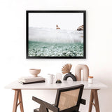 Shop Underwater Horizon Photo Art Print-Blue, Boho, Coastal, Green, Landscape, Photography, View All, White-framed poster wall decor artwork