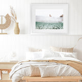 Shop Underwater Horizon Photo Art Print-Blue, Boho, Coastal, Green, Landscape, Photography, View All, White-framed poster wall decor artwork