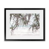 Shop Pandanus Palm Beach Photo Art Print-Botanicals, Coastal, Green, Landscape, Nature, Photography, Tropical, View All-framed poster wall decor artwork
