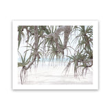 Shop Pandanus Palm Beach Photo Art Print-Botanicals, Coastal, Green, Landscape, Nature, Photography, Tropical, View All-framed poster wall decor artwork