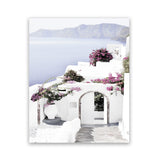 Shop Santorini Views Photo Art Print-Boho, Coastal, Florals, Greece, Photography, Pink, Portrait, Purple, View All, White-framed poster wall decor artwork
