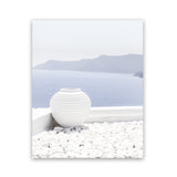 Shop Santorini Views II Photo Art Print-Coastal, Greece, Photography, Portrait, Purple, View All, White-framed poster wall decor artwork