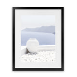 Shop Santorini Views II Photo Art Print-Coastal, Greece, Photography, Portrait, Purple, View All, White-framed poster wall decor artwork
