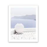 Shop Santorini Views II Photo Art Print-Coastal, Greece, Photography, Portrait, Purple, View All, White-framed poster wall decor artwork