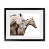 Shop Cream Horses Photo Art Print-Animals, Brown, Landscape, Photography, View All, White-framed poster wall decor artwork