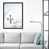 Shop Santorini Summer I Photo Canvas Art Print-Boho, Coastal, Greece, Photography, Photography Canvas Prints, Portrait, View All, White-framed wall decor artwork