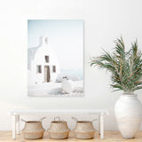 Shop Santorini Summer I Photo Canvas Art Print-Boho, Coastal, Greece, Photography, Photography Canvas Prints, Portrait, View All, White-framed wall decor artwork