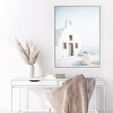 Shop Santorini Summer I Photo Canvas Art Print-Boho, Coastal, Greece, Photography, Photography Canvas Prints, Portrait, View All, White-framed wall decor artwork